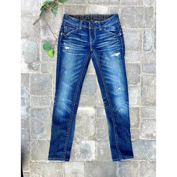 MEK low rise distressed skinny jeans size 25x30 - Picture 4 of 4